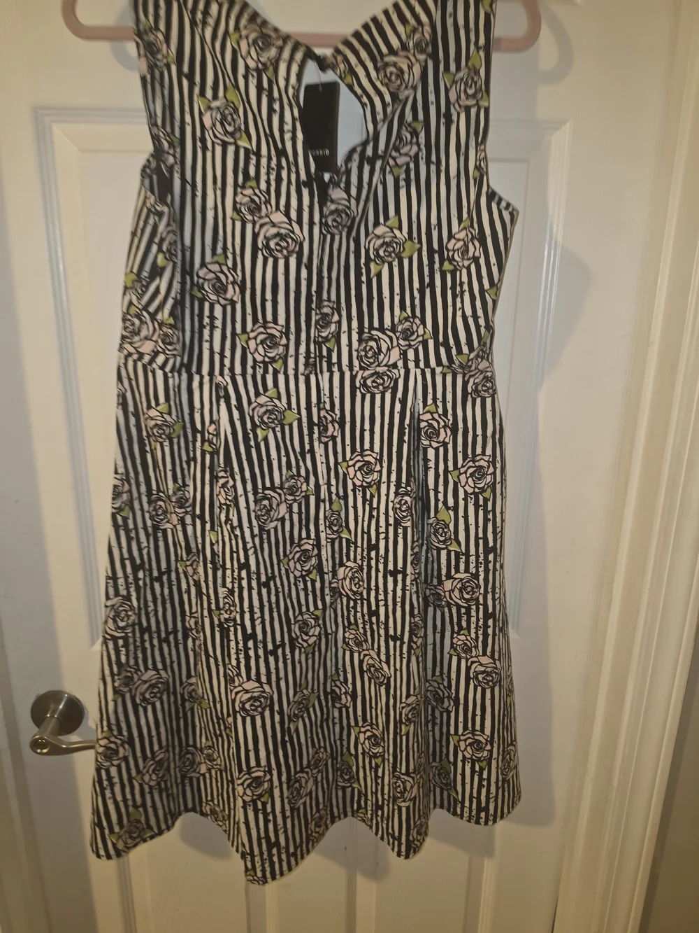 Torrid Black & White Striped Floral Midi Dress SIZE 12 sexy Date Retro Chic